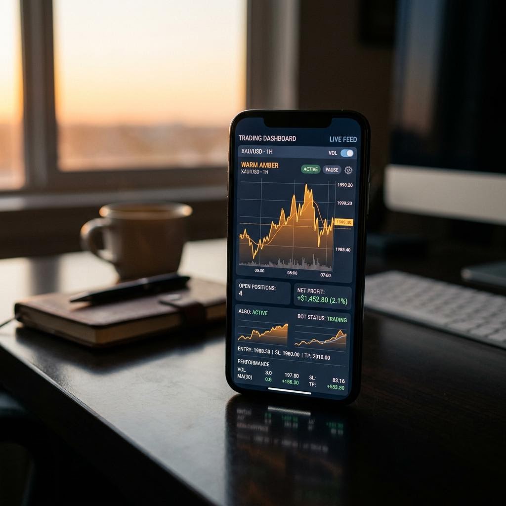 Tableau de bord de trading crypto Zeltix AI sur smartphone montrant Bitcoin et Ethereum